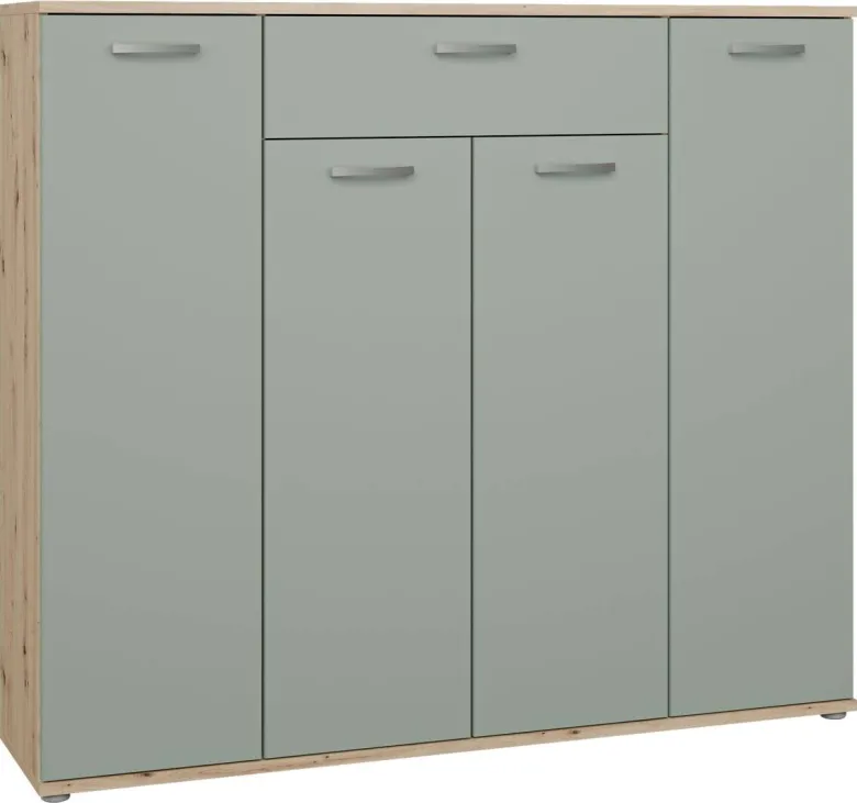 Kommode Eiche Artisan Nachbildung salbei B/H/T: ca. 139x121x35 cm