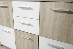 Kommode Elvezia Eiche Sonoma Nachbildung weiß B/H/T: ca. 115x77x30 cm