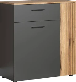 Kommode Esteban anthrazit Eiche Evoke Coast Nachbildung B/H/T: ca. 80x86x38 cm