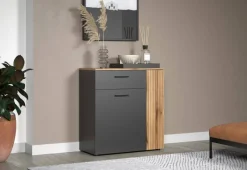 Kommode Esteban anthrazit Eiche Evoke Coast Nachbildung B/H/T: ca. 80x86x38 cm