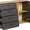 Kommode Esteban anthrazit Eiche Evoke Coast Nachbildung B/H/T: ca. 139x86x38 cm