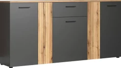 Kommode Esteban anthrazit Eiche Evoke Coast Nachbildung B/H/T: ca. 181x86x38 cm