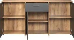 Kommode Esteban anthrazit Eiche Evoke Coast Nachbildung B/H/T: ca. 181x86x38 cm