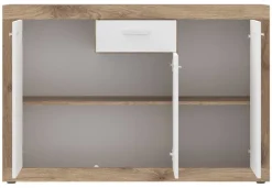 Kommode Focus Eiche Viking Nachbildung weiß glänzend B/H/T: ca. 133,9x90x39 cm