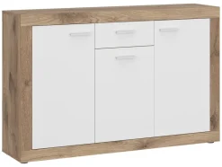Kommode Focus Eiche Viking Nachbildung weiß glänzend B/H/T: ca. 133,9x90x39 cm