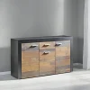 Kommode Focus Old Wood Nachbildung grau dunkel B/H/T: ca. 134x79x39 cm