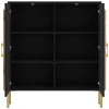 Kommode Hong Kong schwarz matt Eiche Evoke Oak Nachbildung B/H/T: ca. 100x113x38 cm