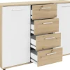 Kommode Jacky 2 Eiche Artisan Nachbildung weiß B/H/T: ca. 120x85x35 cm