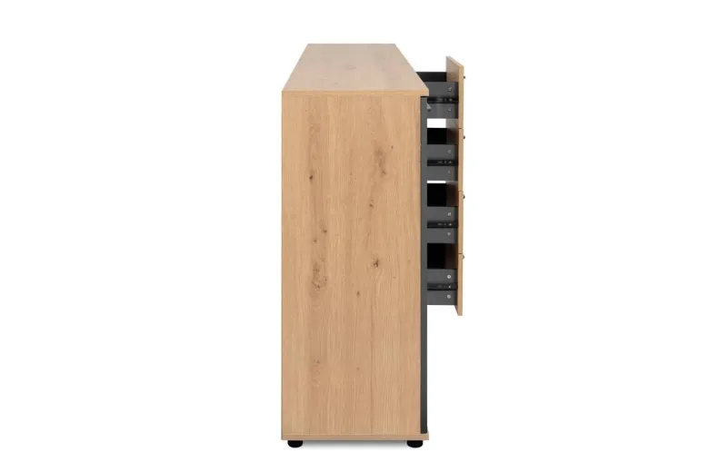 Kommode Kerry 51B Eiche Artisan Nachbildung anthrazit B/H/T: ca. 160x85x35 cm
