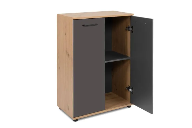 Kommode Kerry 01B Eiche Artisan Nachbildung anthrazit B/H/T: ca. 60x85x35 cm