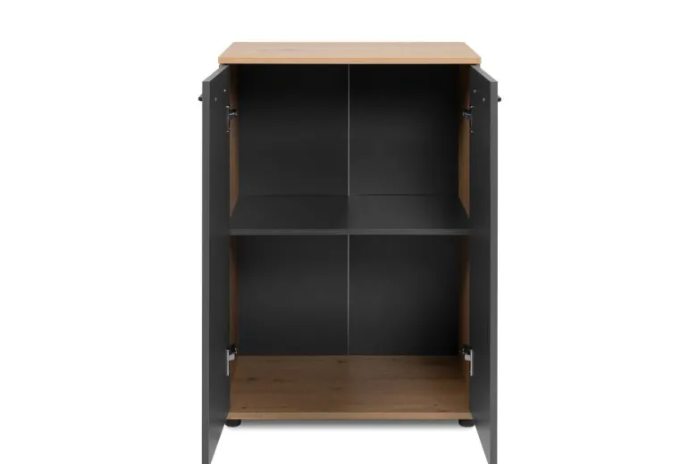 Kommode Kerry 01B Eiche Artisan Nachbildung anthrazit B/H/T: ca. 60x85x35 cm