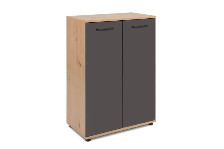 Kommode Kerry 01B Eiche Artisan Nachbildung anthrazit B/H/T: ca. 60x85x35 cm