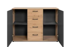Kommode Kerry 01C Eiche Artisan Nachbildung anthrazit B/H/T: ca. 120x85x35 cm