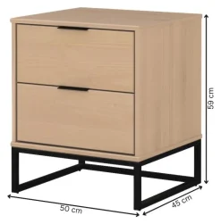 Kommode Luna 2S Oak B/H/L: ca. 45x58,6x50 cm