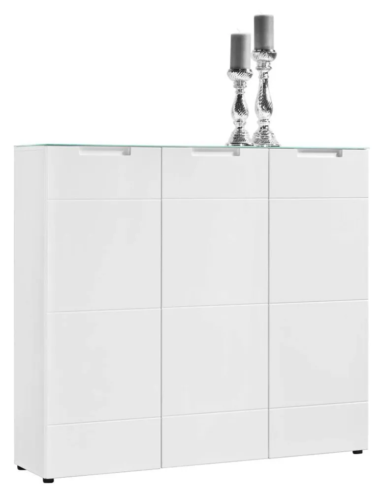 Kommode Mailand 13 weiß weiß Hochglanz B/H/T: ca. 135x120x34 cm