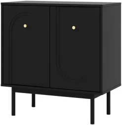 Kommode MAZOMA schwarz gold Optik B/H/T: ca. 79x82x39 cm