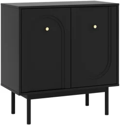 Kommode MAZOMA schwarz gold Optik B/H/T: ca. 79x82x39 cm