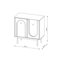 Kommode MAZOMA schwarz gold Optik B/H/T: ca. 79x82x39 cm