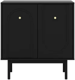 Kommode MAZOMA schwarz gold Optik B/H/T: ca. 79x82x39 cm