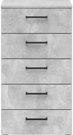 Kommode Multi-Stauraum Typ 14 Beton Optik B/H/T: ca. 45x83x40 cm