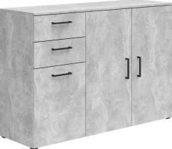 Kommode Multi-Stauraum Typ 28 Beton Optik B/H/T: ca. 120x83x40 cm