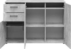 Kommode Multi-Stauraum Typ 28 Beton Optik B/H/T: ca. 120x83x40 cm