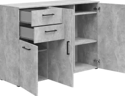 Kommode Multi-Stauraum Typ 28 Beton Optik B/H/T: ca. 120x83x40 cm