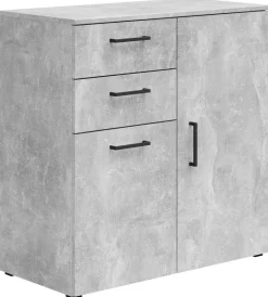 Kommode Multi-Stauraum Typ 26 Beton Optik B/H/T: ca. 80x83x40 cm