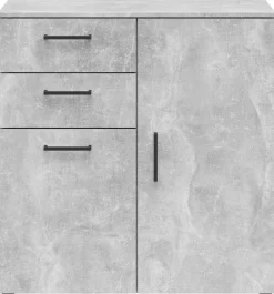 Kommode Multi-Stauraum Typ 26 Beton Optik B/H/T: ca. 80x83x40 cm