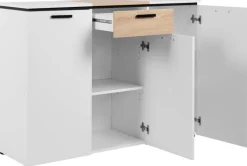 Kommode Mystery weiß Eiche Sonoma Nachbildung B/H/T: ca. 117x84x39 cm