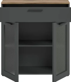 Kommode Niklas anthrazit Eiche Nox Oak Nachbildung B/H/T: ca. 78x84x35 cm