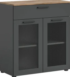 Kommode Niklas anthrazit Eiche Nox Oak Nachbildung B/H/T: ca. 78x84x35 cm