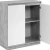 Kommode Phoenix Beton Optik weiß glänzend B/H/T: ca. 79x88x40 cm