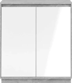 Kommode Phoenix Beton Optik weiß glänzend B/H/T: ca. 79x88x40 cm