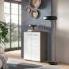 Kommode SALSA Rauchsilber Nachbildung weiß Hochglanz B/H/T: ca. 60x85x37 cm