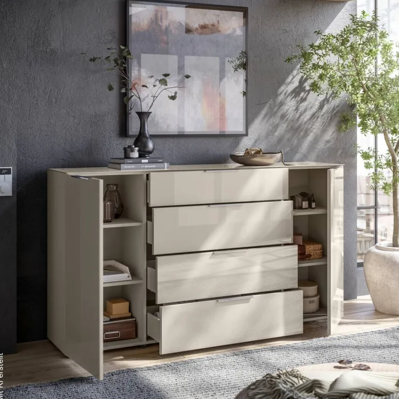 Kommode Santorin Kaschmir Chrom B/H/T: ca. 180x99x40 cm