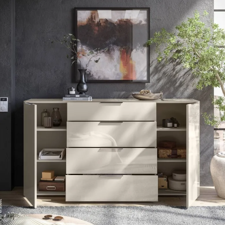 Kommode Santorin Kaschmir Chrom B/H/T: ca. 180x99x40 cm