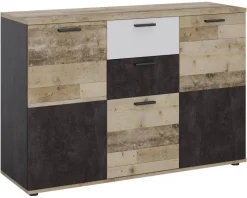 Kommode Sofia Old Wood Nachbildung Optik weiß B/H/T: ca. 127x85x40 cm