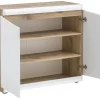 Kommode Tampa Eiche Viking Nachbildung weiß Hochglanz B/H/T: ca. 100x86x40 cm