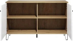 Kommode Touch Eiche Artisan Nachbildung weiß matt B/H/T: ca. 123x76x40 cm
