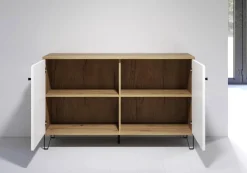 Kommode Touch Eiche Artisan Nachbildung weiß matt B/H/T: ca. 123x76x40 cm