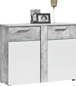 Kommode Trentino Beton Optik weiß B/H/T: ca. 100x81x40 cm