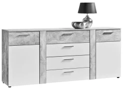 Kommode Trentino Beton Optik weiß B/H/T: ca. 180x81x40 cm