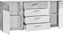 Kommode Trentino Beton Optik weiß B/H/T: ca. 180x81x40 cm