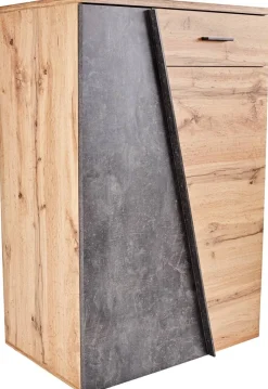 Kommode Venedig Eiche Wotan Nachbildung Beton dunkel Optik B/H/T: ca. 80x112x40 cm