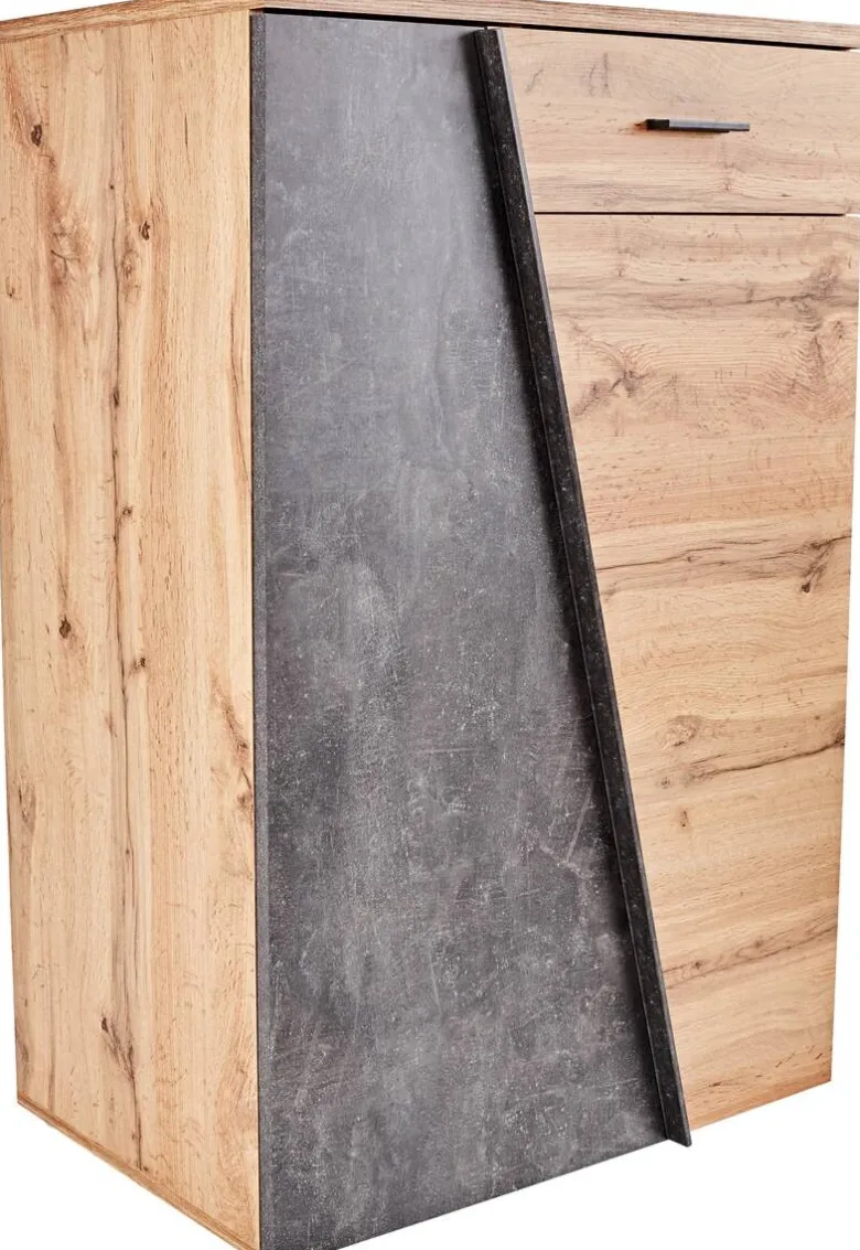Kommode Venedig Eiche Wotan Nachbildung Beton dunkel Optik B/H/T: ca. 80x112x40 cm