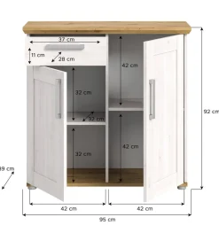 Kommode Verona Sibiu Lärche Nachbildung Eiche Artisan Nachbildung B/H/T: ca. 95x92x39 cm