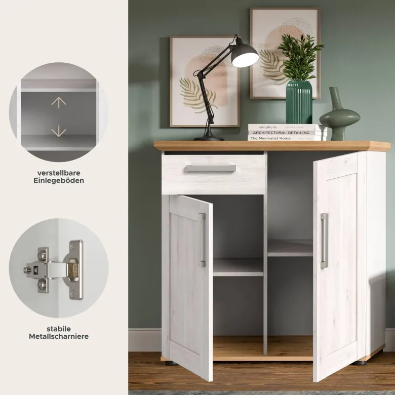 Kommode Verona Sibiu Lärche Nachbildung Eiche Artisan Nachbildung B/H/T: ca. 95x92x39 cm