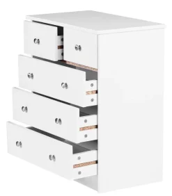 Kommode weiß Alu Optik B/H/T: ca. 60x70x35 cm