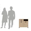Kommode WELLNESS Eiche Artisan Nachbildung schwarz schwarz anthrazit B/H/T: ca. 80,5x77,5x31 cm